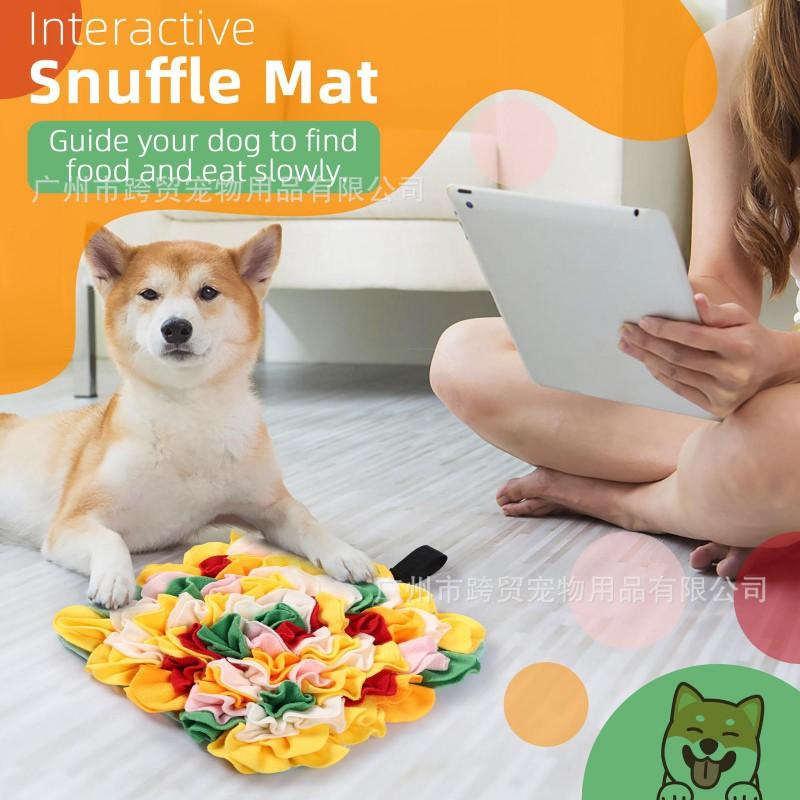 Colorful Snuffle Mat Small Medium Dogs Sensory Enrichment Toy Of Fleece 12x12 Inch Pet Puzzle Feeding