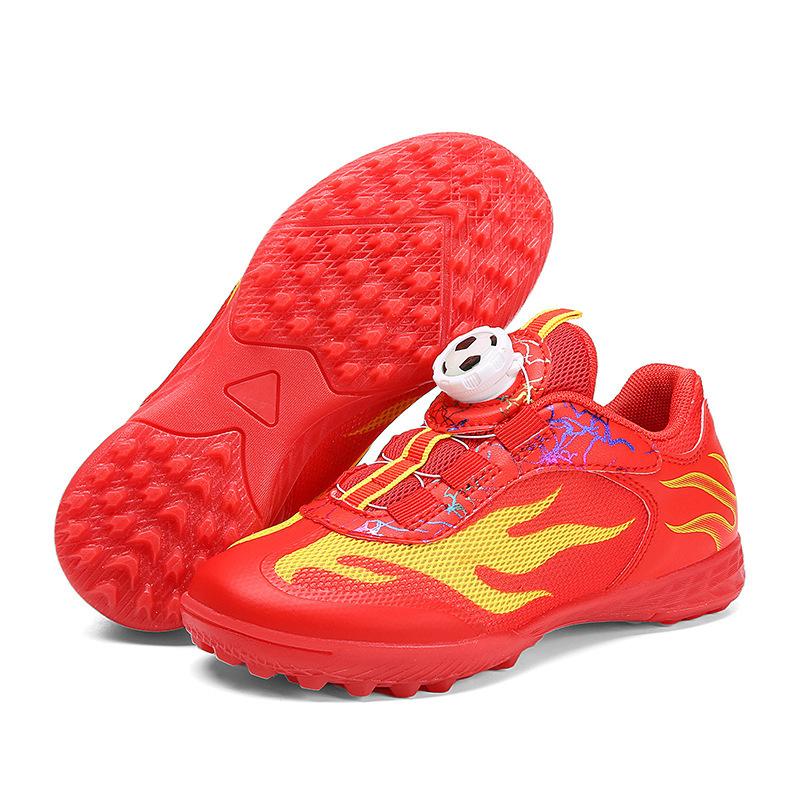 Men'S And Women'S Button Broken Sports Mesh Training Competition, Rotating Sneakers, Primary School Students Shoelaces, Football Shoes, No Nails