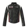 Mens Vintage PU Leather Biker Jacket Slim Fit Streetwear Motorcycle Coat Casual Outerwear