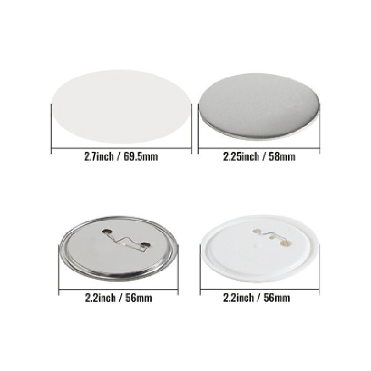 SucceBuy 25/32/58/75mm Button Badge Parts Supplies for Button Maker Machine 200/500Sets Metal and Plastic Pin Badges