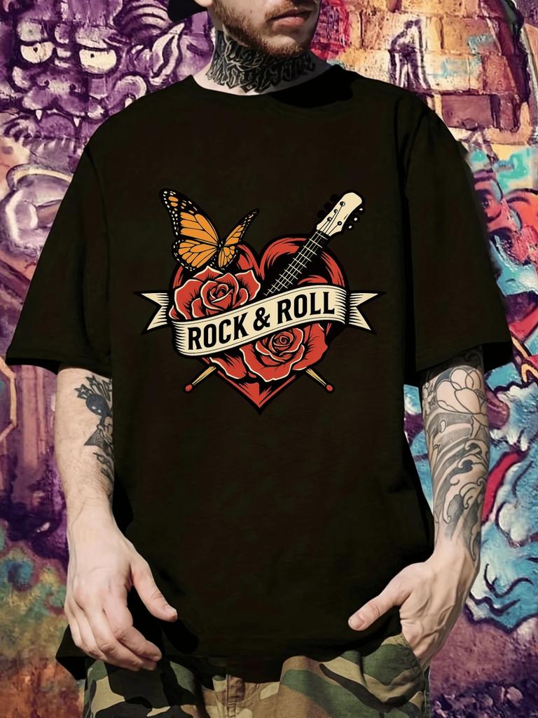 Графическая футболка Rock & Roll - Смелая гитара