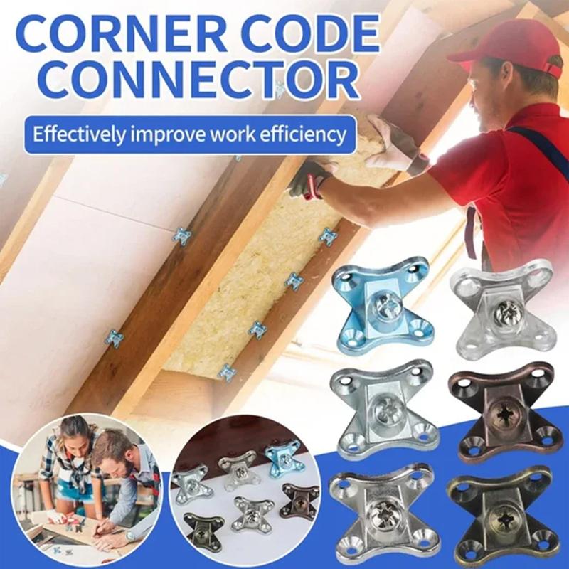 10 шт. угловых кронштейнов из цинкового сплава с винтом, съемный прямоугольный L-образный соединитель для поддержки, держатель, угловая скоба для мебели