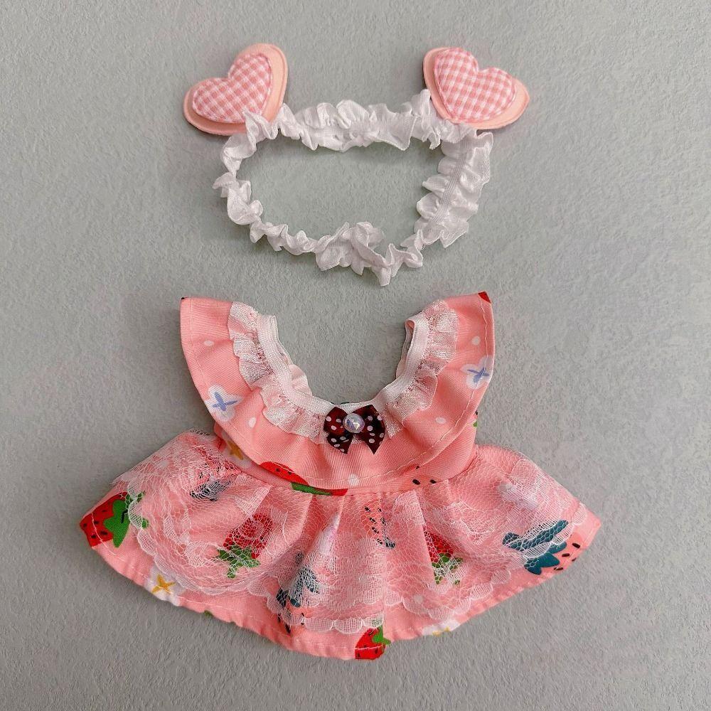 20CM Doll Clothes Multicolor Hairband Suspender Gift Cap Dress Suit Cotton Stuffed Doll