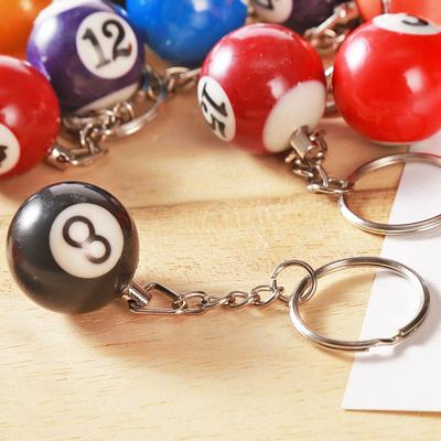 16 шт./Набор Мини-брелок в форме бильярдного шара Разноцветные брелоки для бильярда и пула Маленький шарик Креативные подвесные украшения