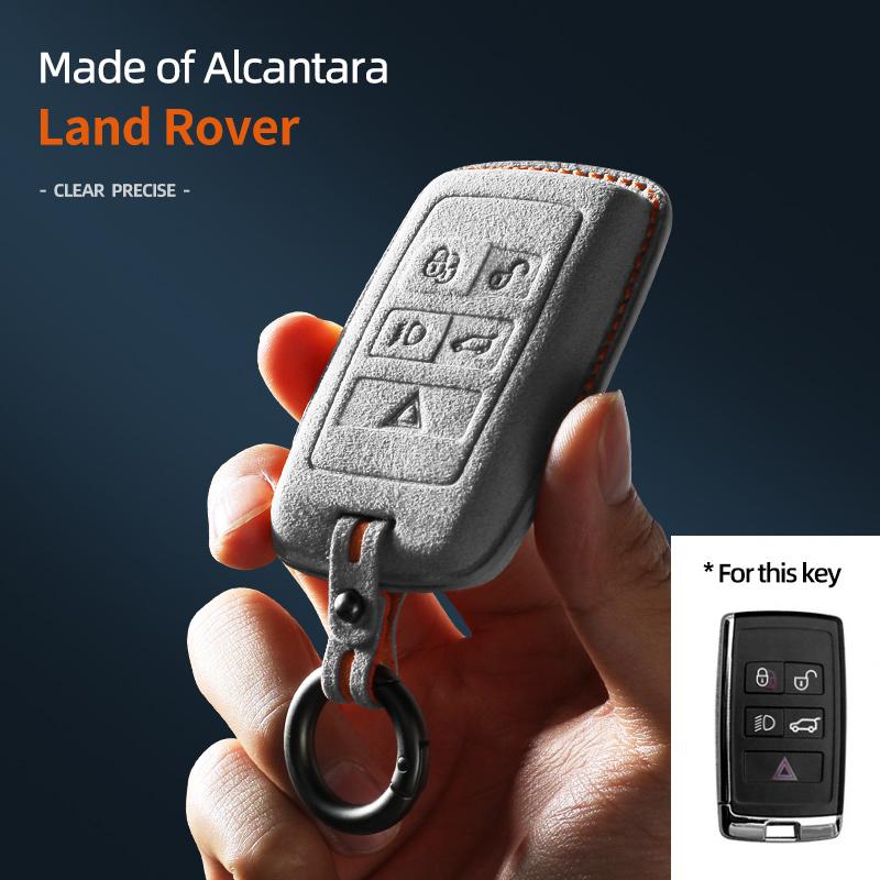 Suede Car Key Case Holder Keychain for Land Rover Range Rover Discovery 5 Sport 2018 2019 for Jaguar XEL E-PACE 2019 Accessories
