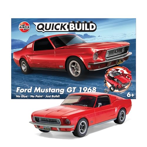 Airfix Серия «Быстрая сборка» Без масштаба Ford Mustang GT 1968 Предварительно окрашенный Конструктор на блоках QB6035