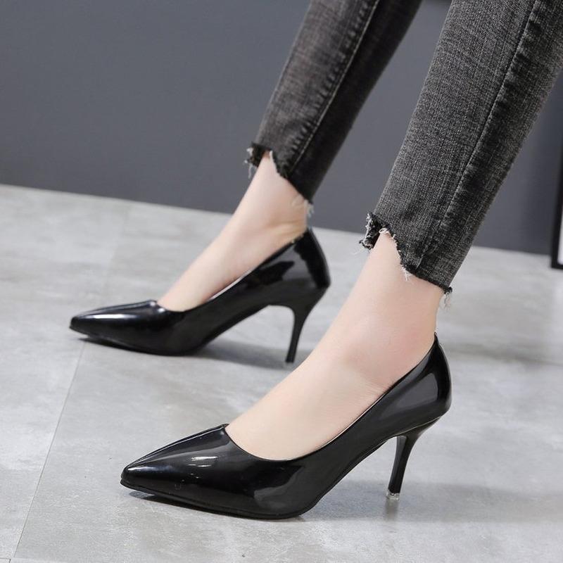 Fashion 2025 NEW 8cm Thin Heels Pumps Women Stiletto-heel Dress Women Shoes Wedding Official Leisure Shoes Plus Big Size 44