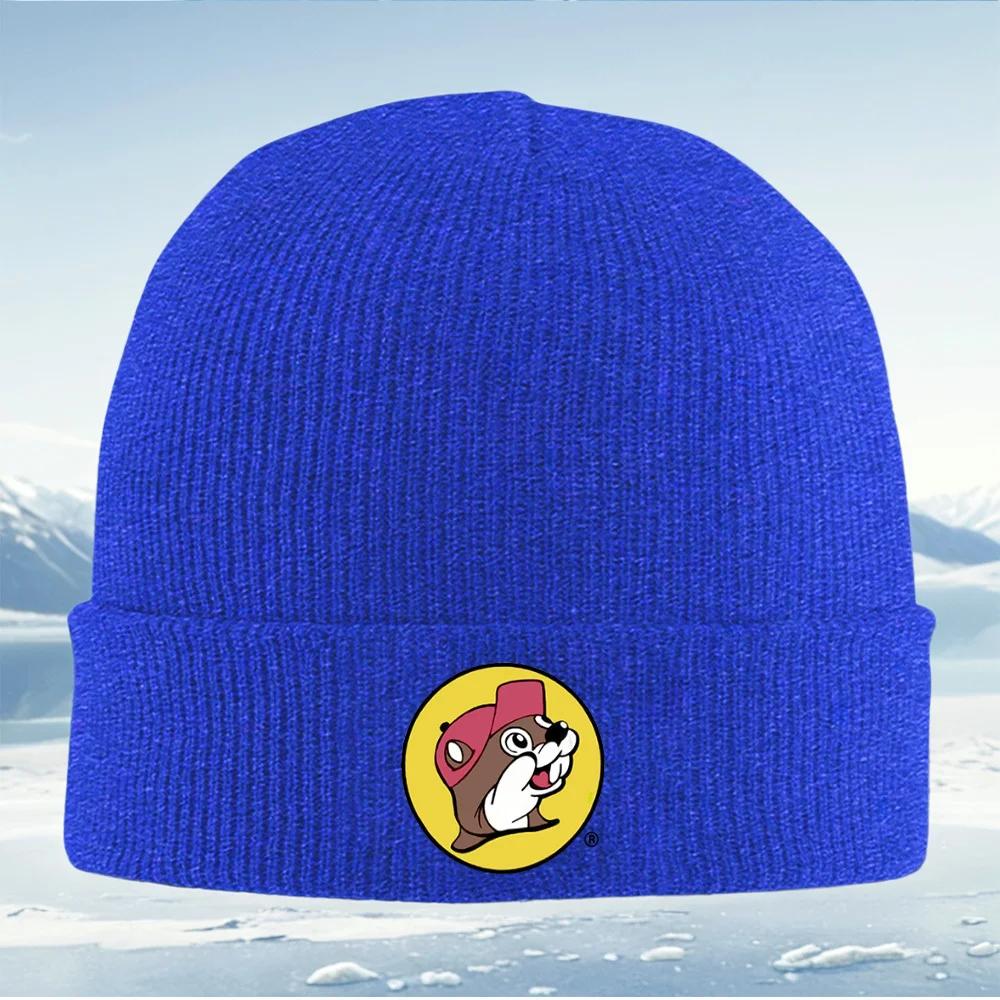 Beaver wearing hat smiling face Unisex Women Unisex Knitted Hat Beanie Pullover Cap Winter Thermal Warm Christmas Outdoor Cycl