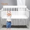 2 Pcs Mesh Crib Liner Breathable Crib Liner with Straps Baby-Safe Crib Liner for Baby Safety Covers 4 or 3 Sides Full-Size Baby Bed