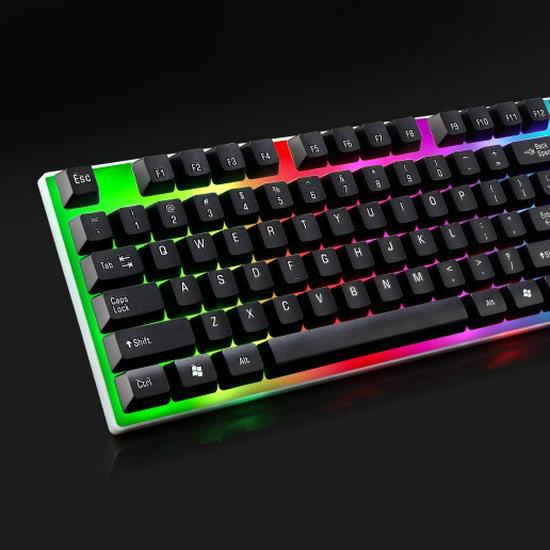 Флэш-распродажа: Игровая проводная USB-клавиатура Chasing Light Leopard G21, Механическое ощущение, Семицветная подсветка, Совместима с ноутбуками