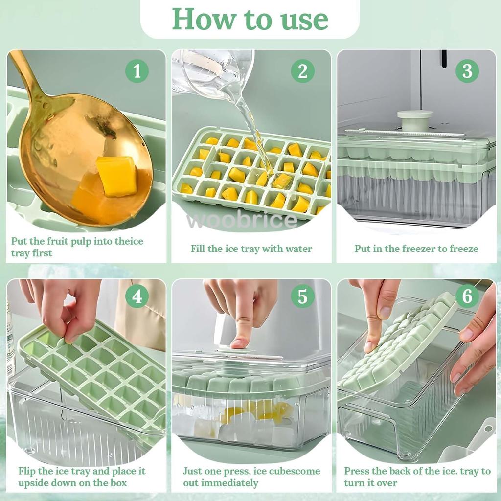 56-сеточный лоток для льда с крышкой и прессом для контейнера, силиконовая форма для кубиков льда, коробка для приготовления льда для бара, гаджет для кухни, аксессуары