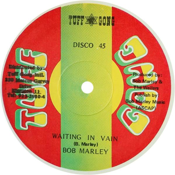 12-дюймовая пластинка БОБ МАРЛИ, THE WAILERS - Waiting In Vain / Rastaman Chant NONE Tuff Gong Ямайка Регги, Ска и Даб Б/у