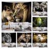 Home Wall Decoration Tapestry Lion Tiger Giraffe Background Office Living Room Tapestry