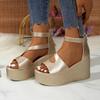 Ladies Shoes 2025 Summer Gladiator Wedges Women's Sandals High Heels Sandals Women Casual Zipper Shoes Women Platform Sandalias
