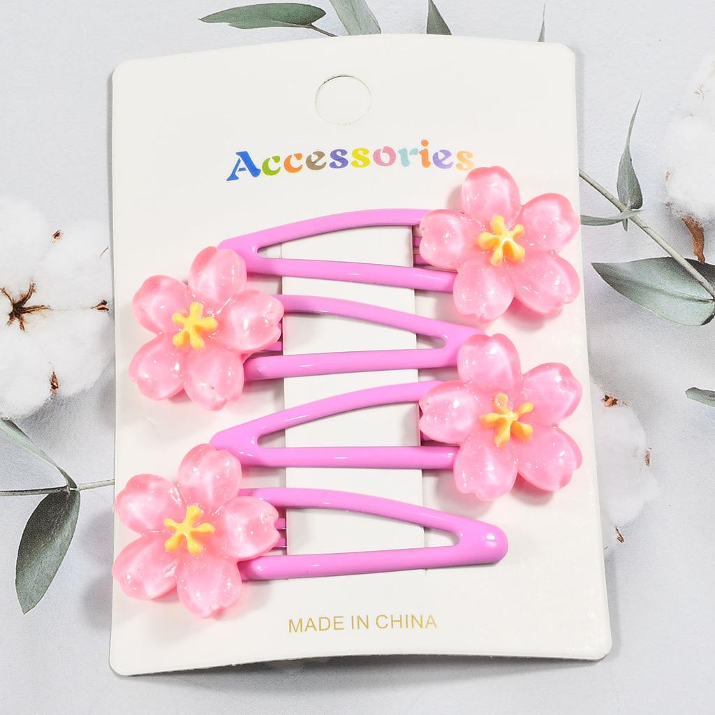 4 шт./компл. разноцветные заколки для волос BB в форме сладких цветов женские боковые зажимы для повседневной жизни