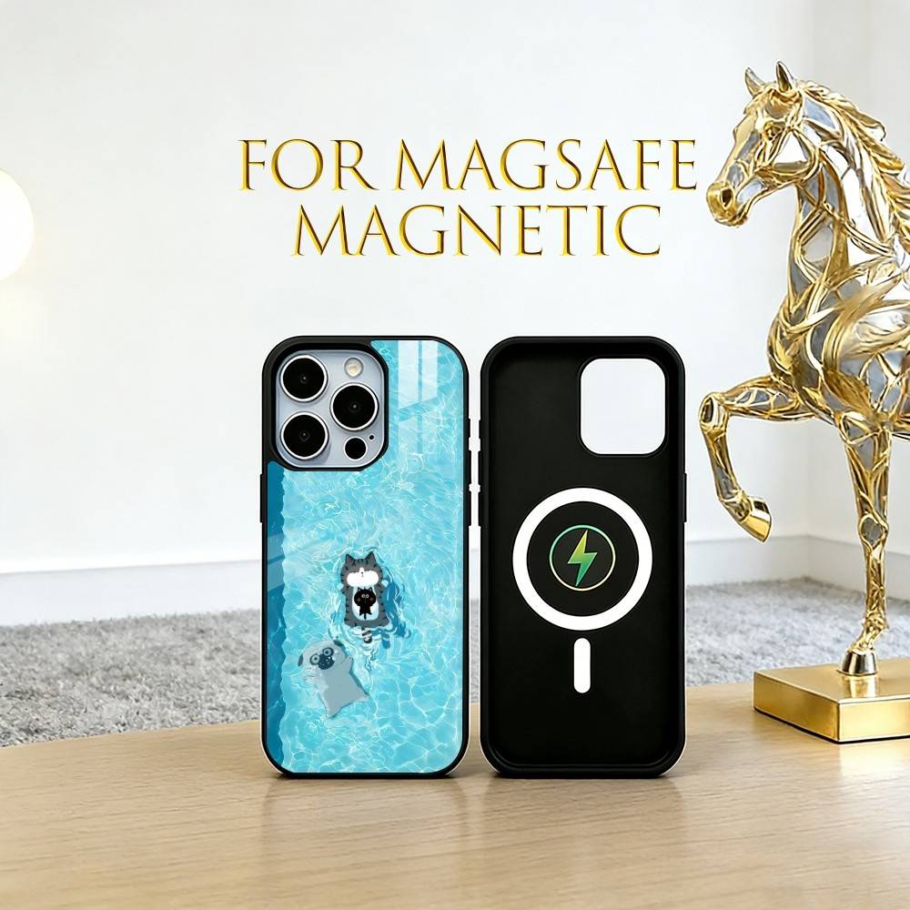Красивый мультяшный чехол для телефона для iPhone 17, 16, 15, 14, 13, 12, 11 Plus, Pro, магнитный с Magsafe, беспроводная зарядка