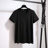 Plus Size Women's Summer New Loose Short Sleeved V Neck T Shirt