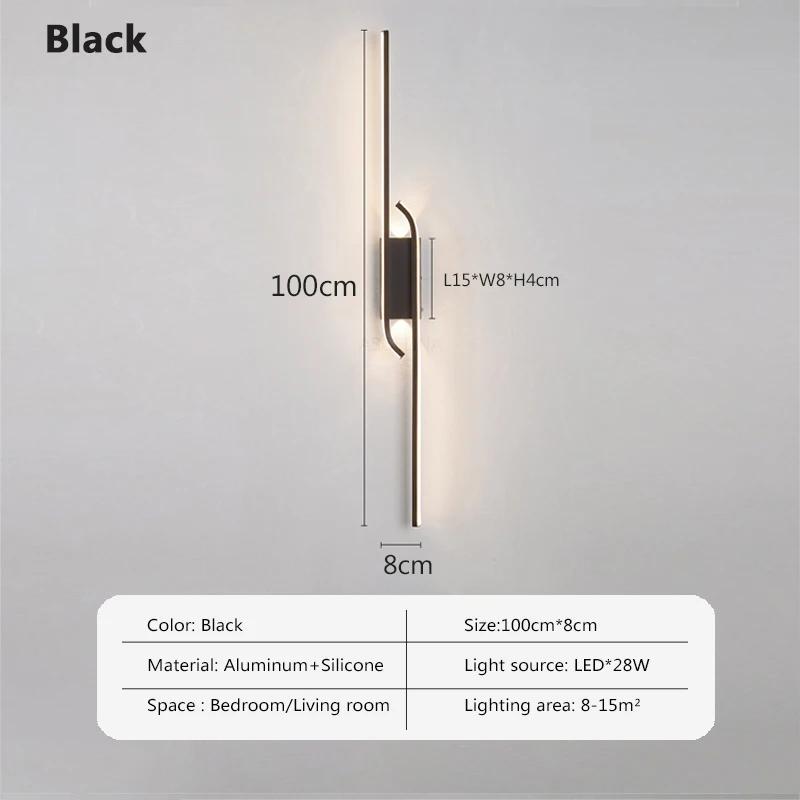 Современный настенный светильник LED Line 60/80/100CM Декоративное освещение для гостиной, спальни, прихожей, интерьера, бра