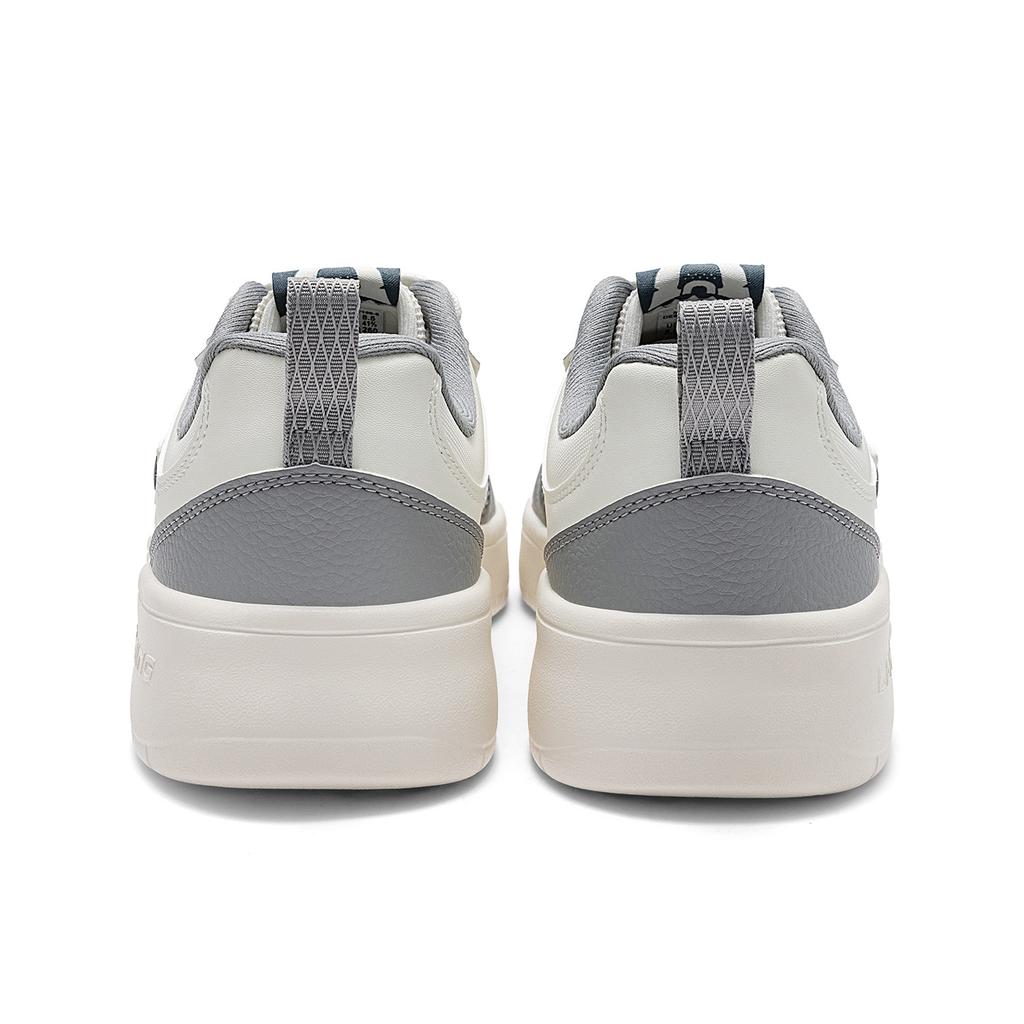 Li Ning First Cloud Устойчивые к истиранию Нескользящие Низкие Скейтбордические кроссовки Мужские Серый Белый AGCV189-5