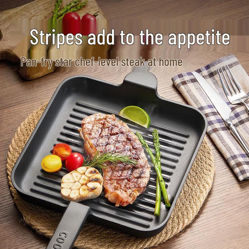 COOKER KING Cast Iron Steak Frying Pan