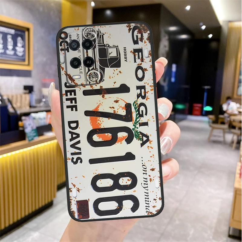 Retro Funny License Plate Case For Oppo A96 A76 A16 A17 A18 A60 A80 A40 A38 A58 A78 A98 A94 A74 A54 A15 A57 A77 A5 Pro