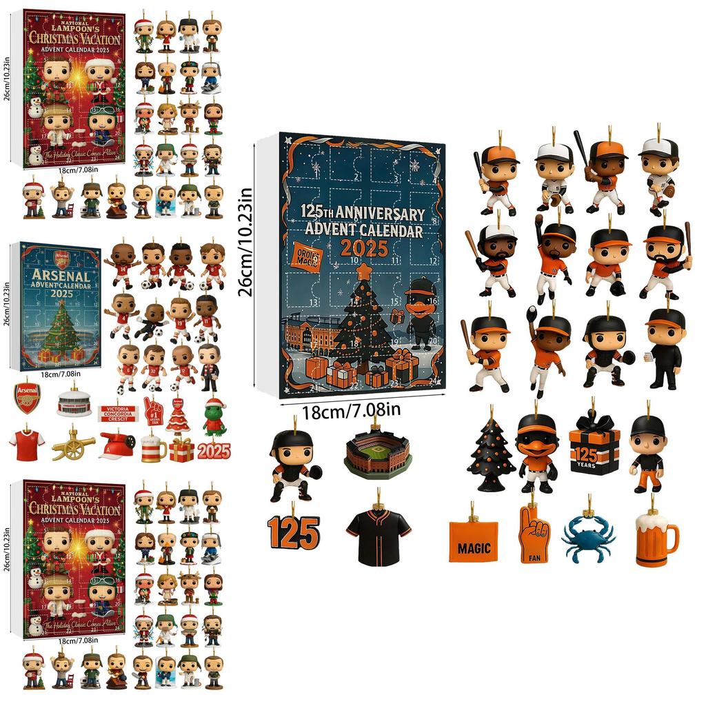 Арсенал Ливерпуль Футбол Акриловый Рождественский Блайнд Бокс Украшение на Елку с Мультяшными Персонажами для Праздничного Декора