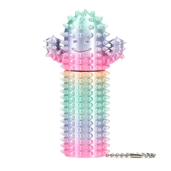 Stress Relief Spiky Cactus Fidget Toy Textured PLA Smiling Cactus Toy Portable Travel Cactus Pain Stimming Tool Sensory Toy