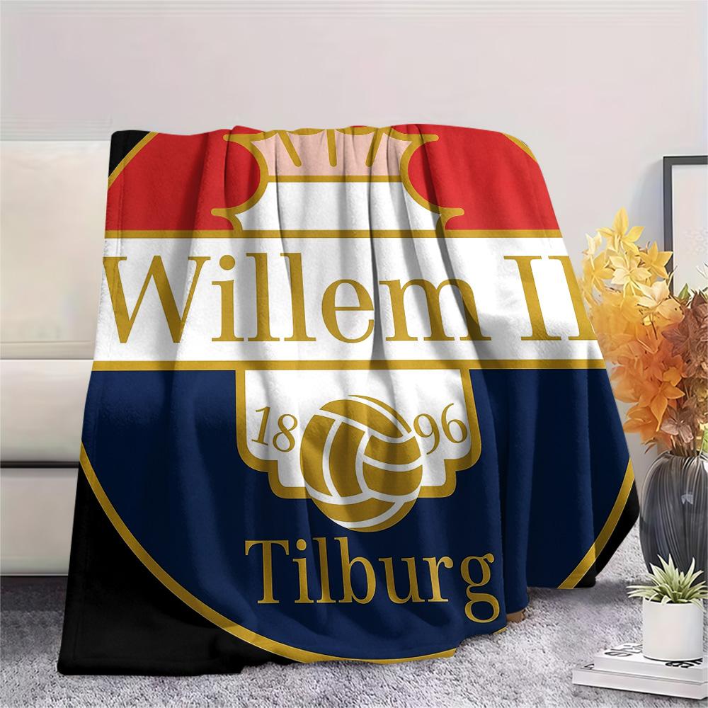 Football Club William II Print Flannel Blanket, High quality Comfortable for All Seasons, Home Decor, Warmth and Comfort