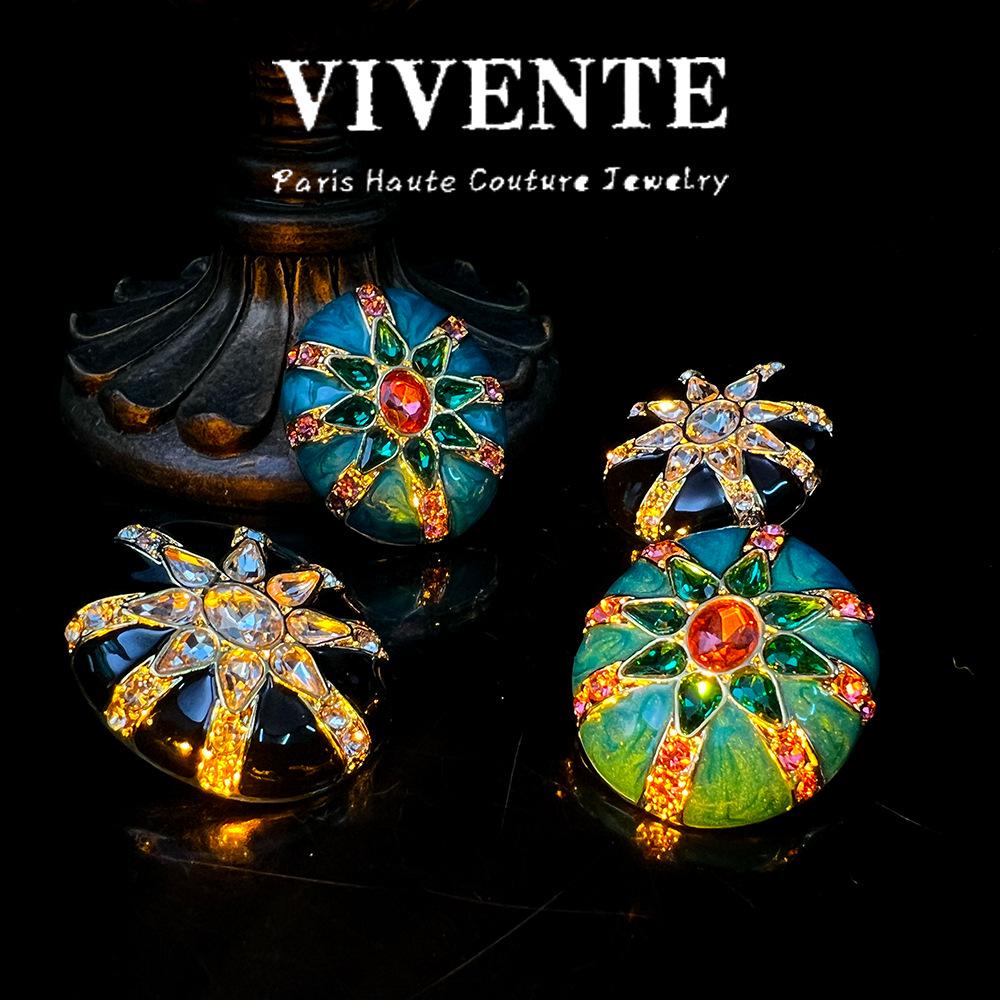 Элегантные серьги-пусеты из перегородчатой эмали: Ретро придворный стиль, медь с золотым покрытием, универсальный темперамент с новым китайским дизайном.