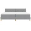 LED Boxspring Bed with Headboard Light Gray 200 x 200 cm Fabric