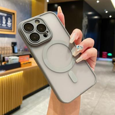 Прозрачный чехол для беспроводной зарядки Magsafe Magnetic для iPhone 16 15 14 Plus 13 12 11 Pro Max, матовый жесткий защитный чехол для линз
