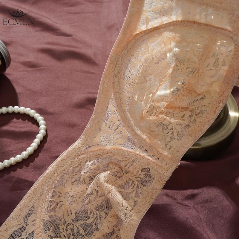 Sexy Women Ultra-thin Strapless Underwear Anti-slip Invisible Soft Breathable Bra Lace Steel Ring Push Up Bra