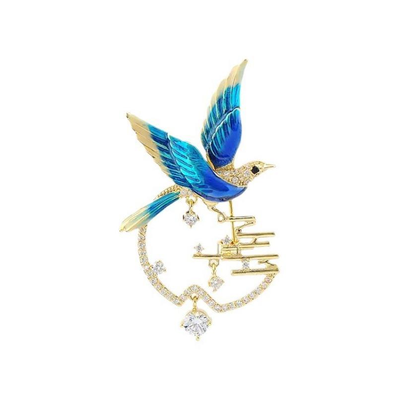 Swallow Return Brooch, High-end Women's Painted Enamel Bird Brooch, Niche Design Sense Brooch, Elegant Suit Accessory