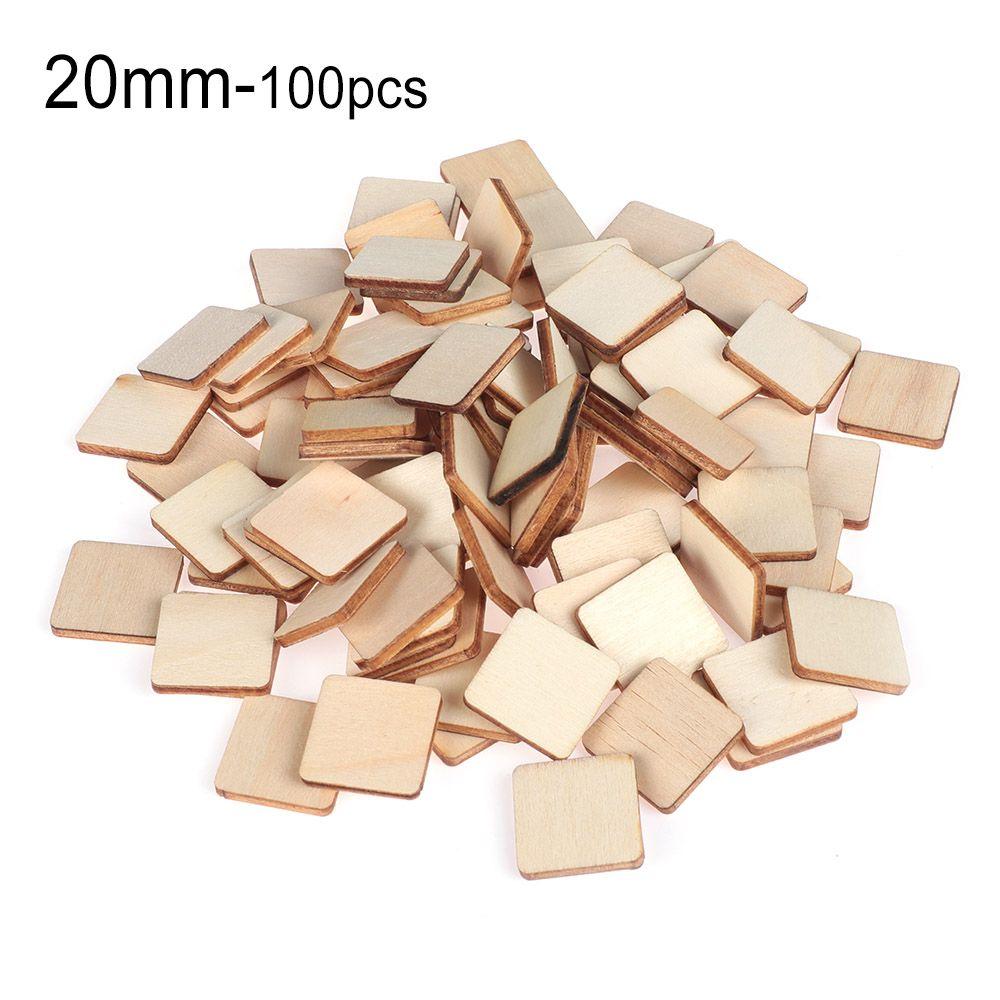 Wedding Decor Scrapbooking DIY Writing Ornament Wooden Tags Blank Plaque Square Wood Pieces