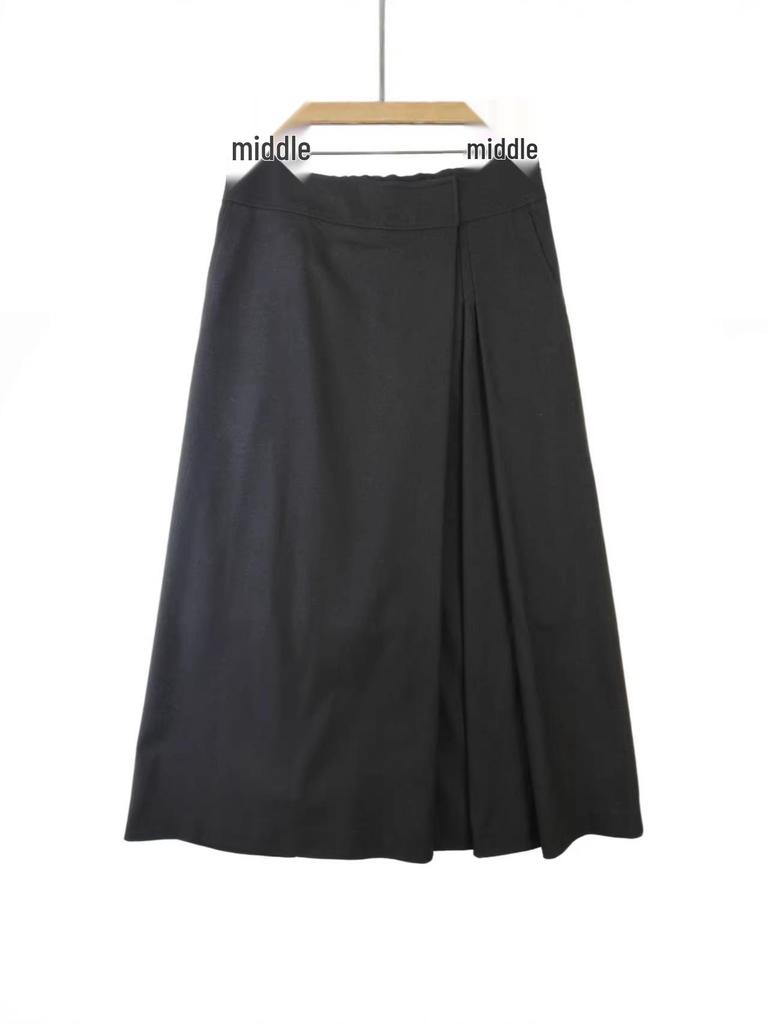 XXXR302 Women's Elegant High-Waisted Slimming Midi Skirt