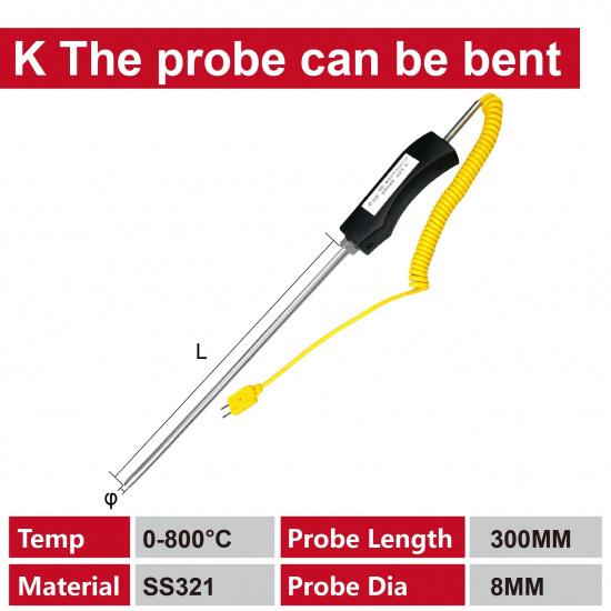 WRNK-187/104M K Type Thermocouple Temperature Probe Handheld Immersion Sensor for Molten Aluminum Zinc Furnace Use