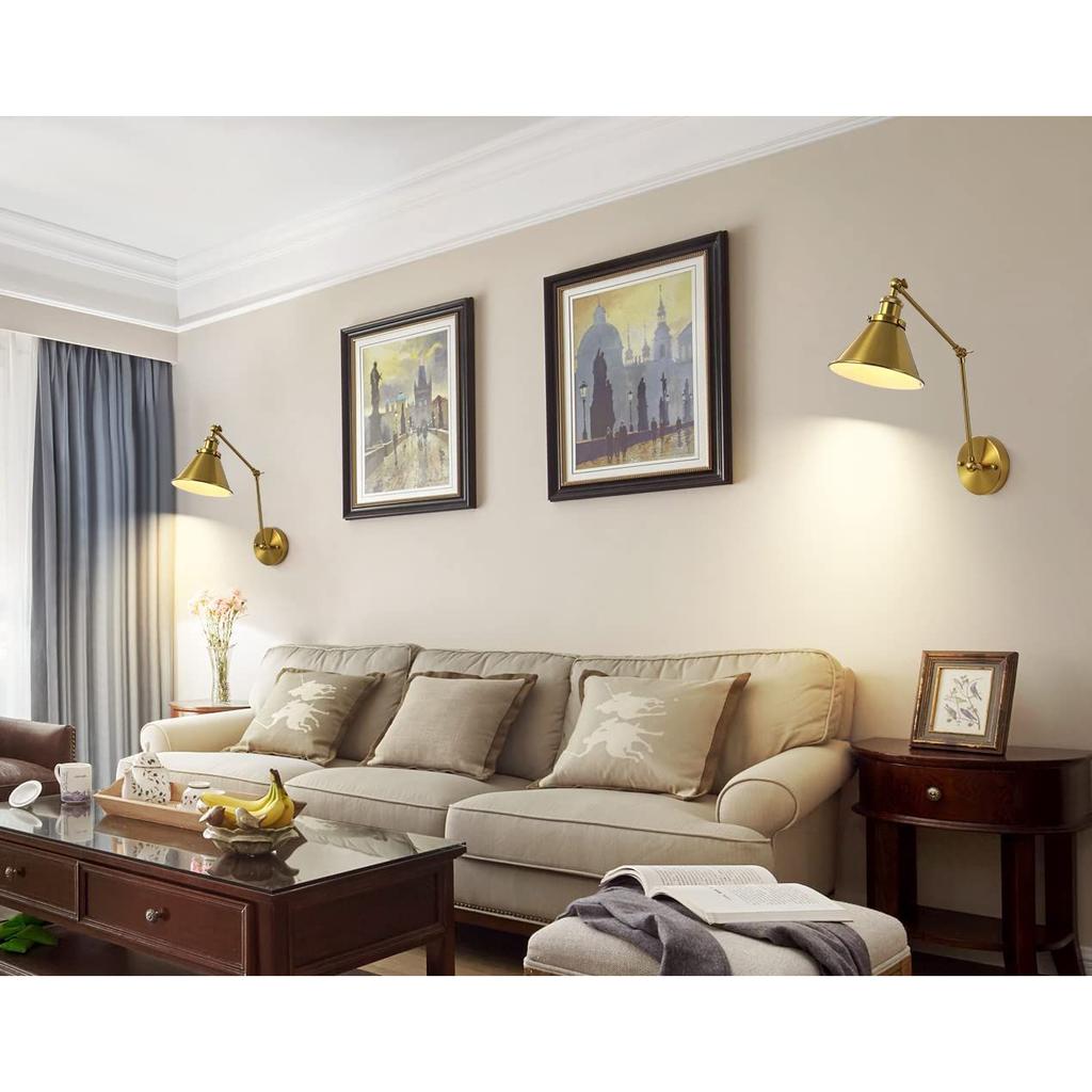 Nordic Brass Retro Loft Style Industrial Vintage Wall Lamp Adjustable Swing Arm Wall Light Edison Sconce Applique Murale