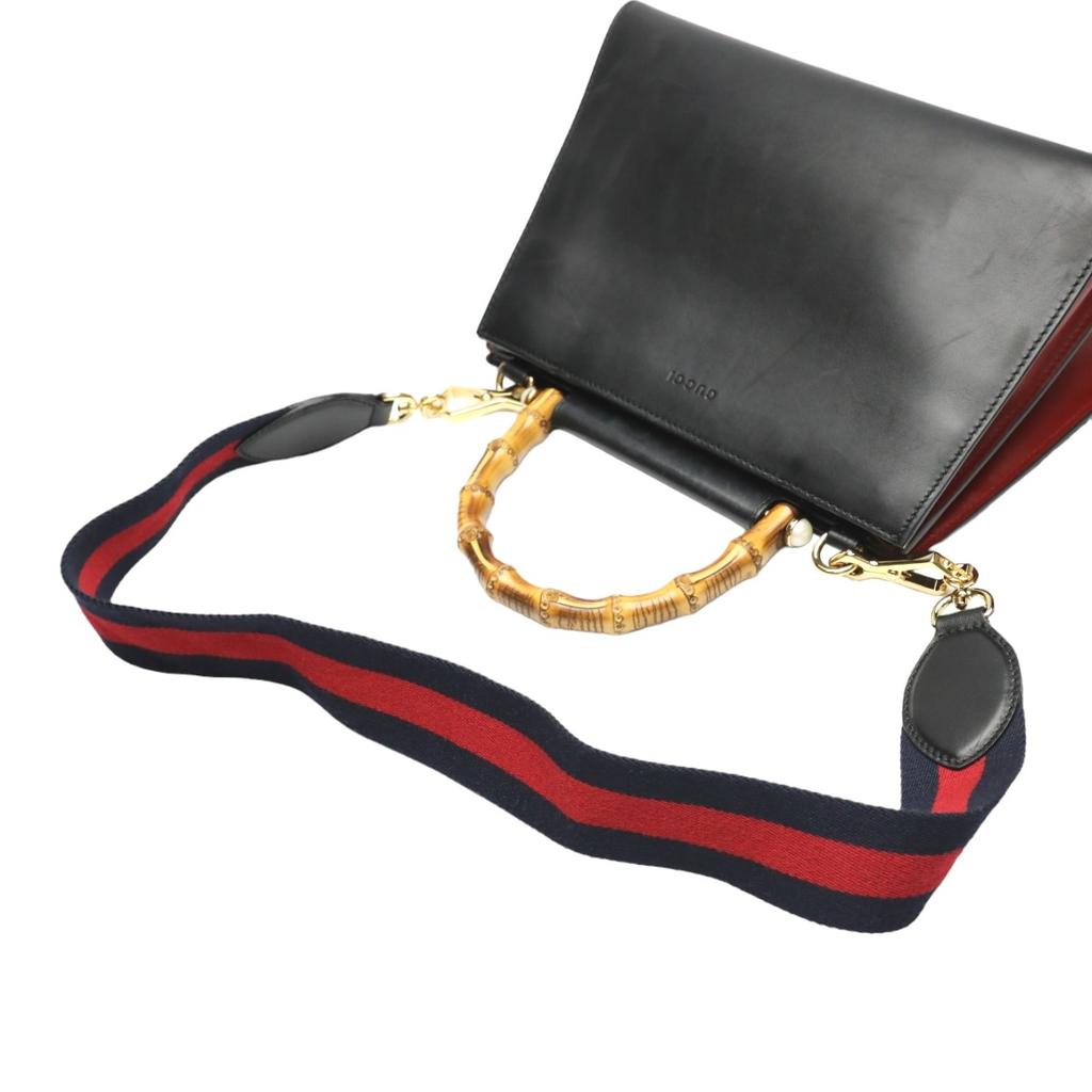 GUCCI leather 2 way bag Handbag leather black Women 459076 Used
