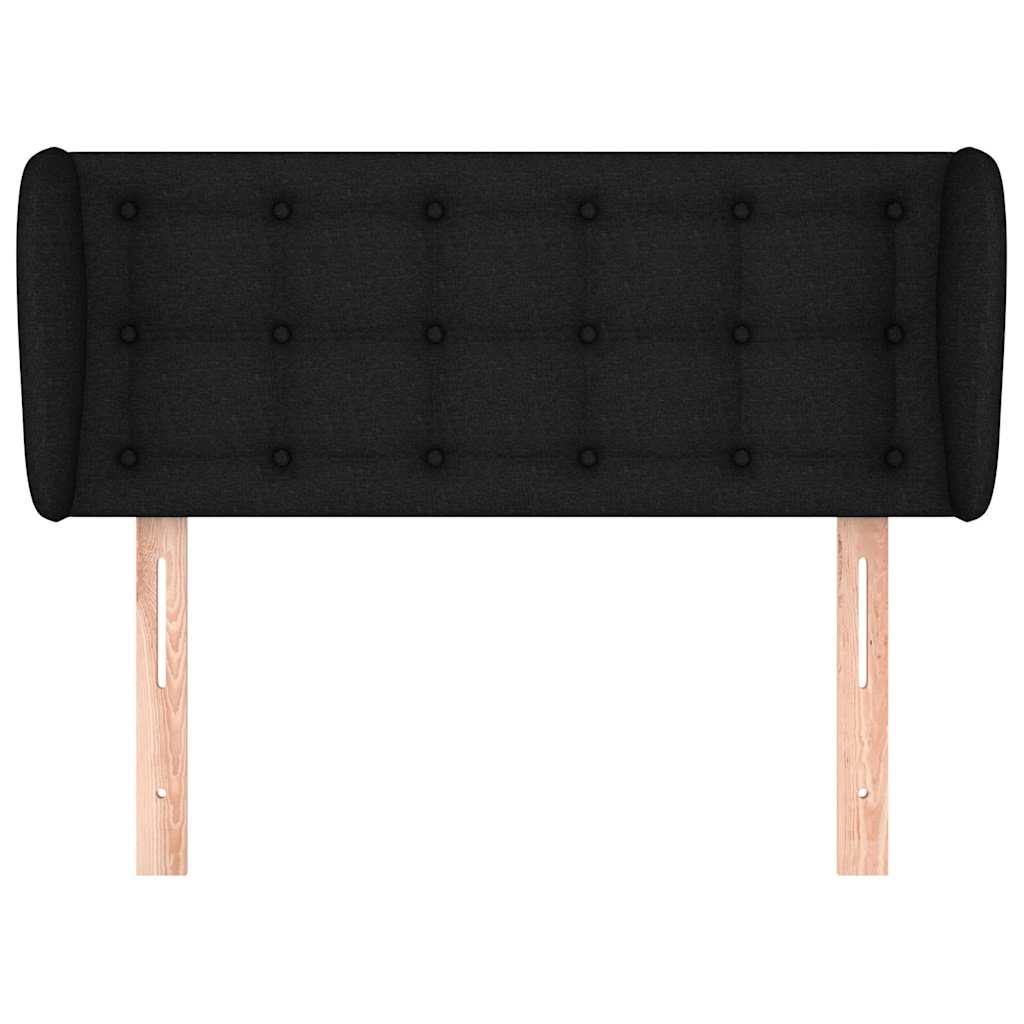 vidaXL Kopfteil mit Ohren Schwarz 93x23x78/88 cm Stoff