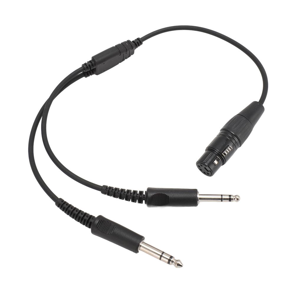 5 Pin XLR to GA Dual Plug Y Splitter Headphone Adapter for Airbus XLR 5 Pin Female to GA Dual Male Plug Aviation