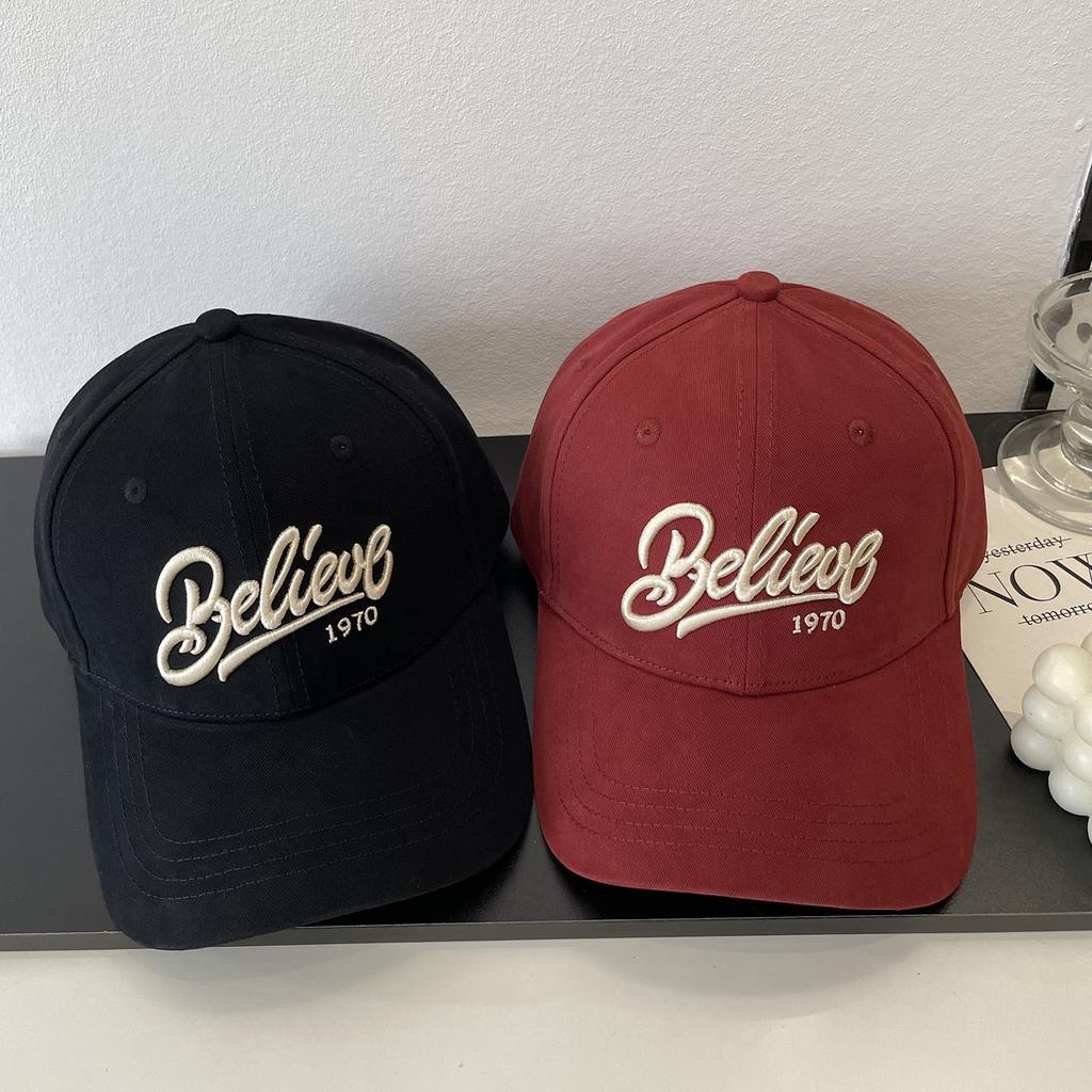 Believe three-dimensional letter embroidery hard top baseball cap men and women fashion versatile trend out of the street cap