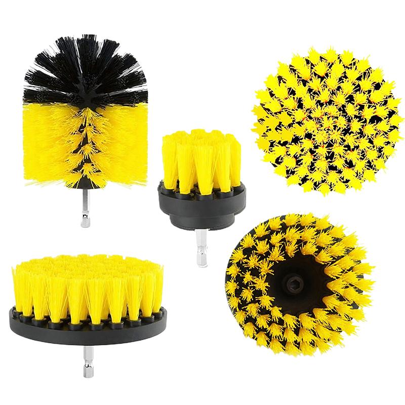 Electric Scrubber Grill Brush Kit 2/3.5/4'' Power Cleaning Brush For Car Bathroom Floor, Tub Shower Grout Nylon Attachments