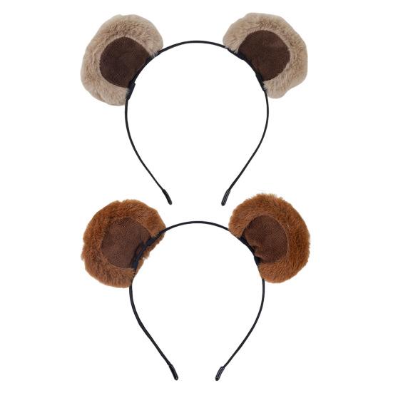 Повязка на голову с ушками бурундука, украшение в виде плюшевого медвежьего ушка, головной убор для девочки, эластичный дизайн, повязка на голову с животной тематикой, макияж, головной убор
