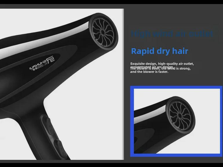 Бесшумный фен высокой мощности Shunrui – 110 В, стандарт США, для использования дома и в общежитии