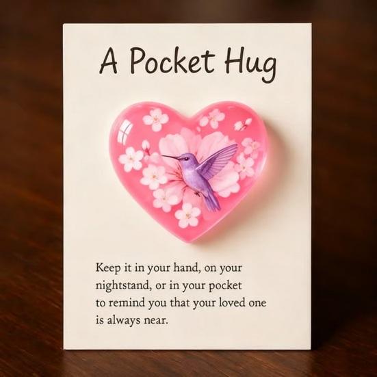 Pocket Hug Hummingbird Mini Pocket Hug Heart Cute Hummingbird Ornament with Encouragement Card Keepsake