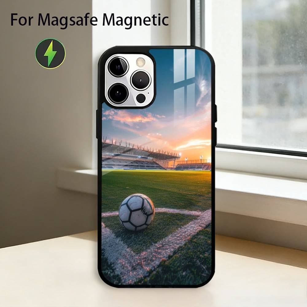 Football Sport Soccer Phone Case For iPhone17,16,15,14,13,12,11 Plus,Pro Magnetic For Magsafe Wireless Charging