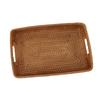 Serving Basket Tray with Handles Rattan Rectangle Large Capacity Durable Decorative Tray for Fruits Dessert Kitchen