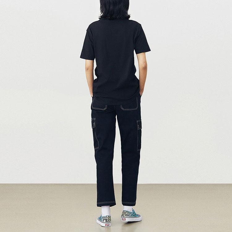 Vans T Shirts Unisex Black Crew Neck Moderate Straight Fit VN0A54KTBLK