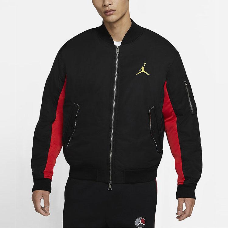 Jordan MA-1 повседневная двусторонняя куртка с длинными рукавами и вышивкой, мужская верхняя одежда, черная DB3693-010