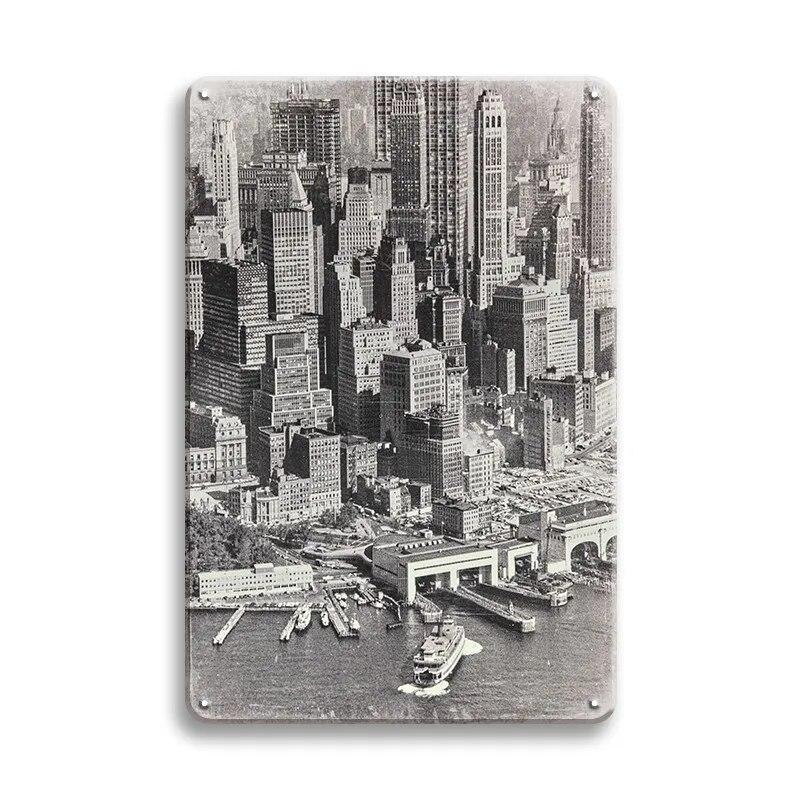 Beautiful City Landmarks Retro Posters Paris Dubai Building View Metal Tin Sign Living Room Bedroom Home Decorative Art Painting